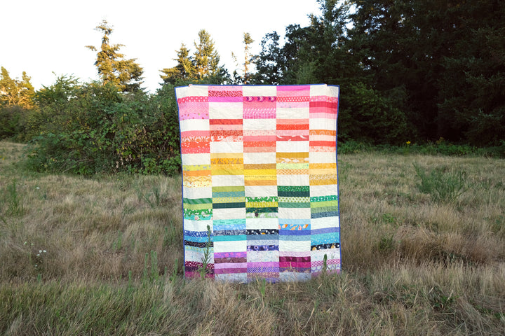 A Scrappy, Rainbow Hannah Quilt