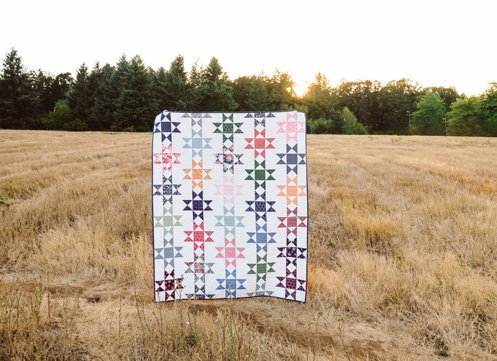 A new fat eighth, fat quarter friendly quilt pattern that is great for experienced beginners using Sunnyside fabric by Thimble Blossoms for Moda