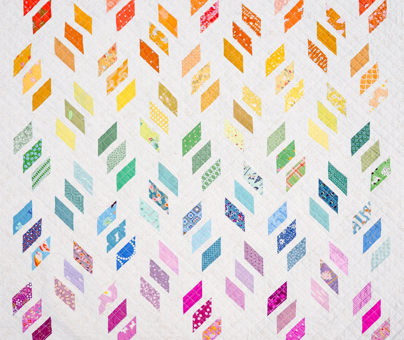 The Sybil Quilt Pattern in a Rainbow of Scraps