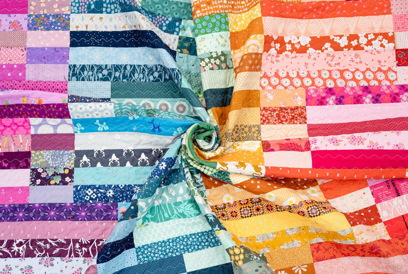 The Zora Quilt in a Rainbow of Scraps