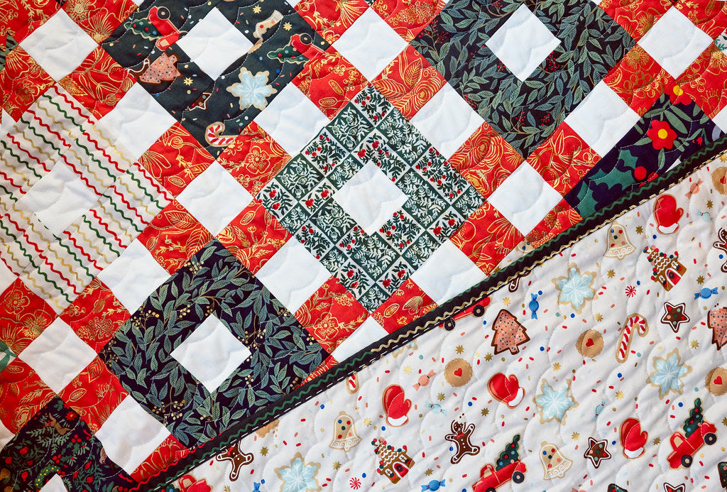 The Lydia Quilt Pattern in Rifle Paper Co. Holiday Classics III