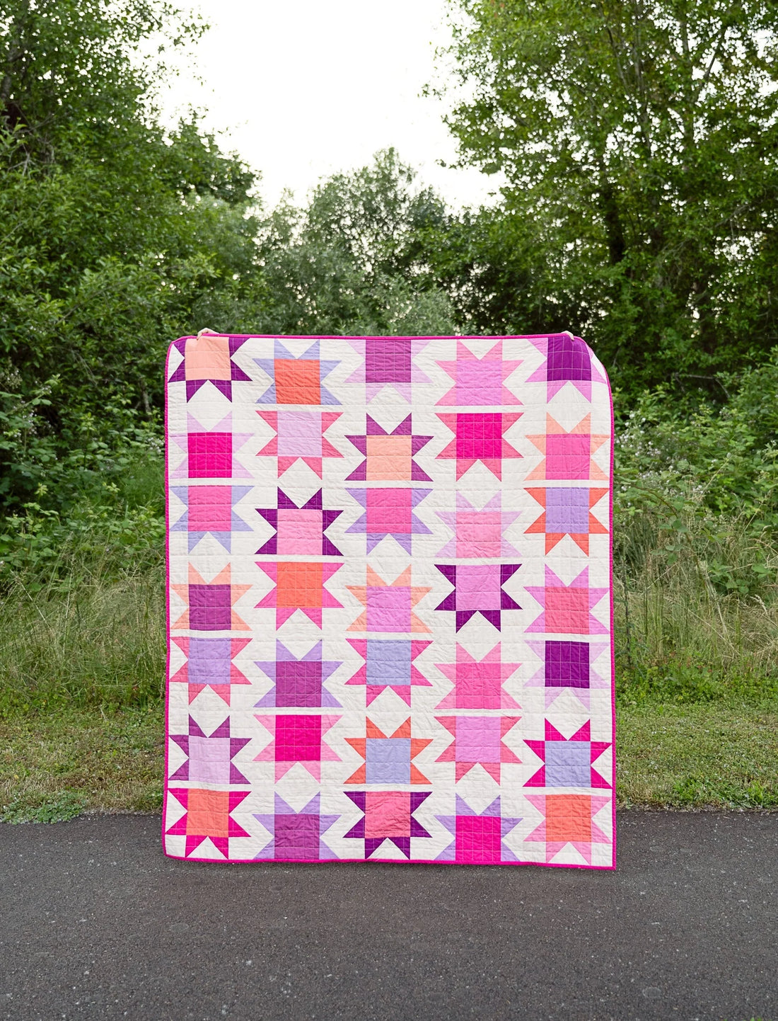 The Cynthia Quilt Pattern in Pink and Purple