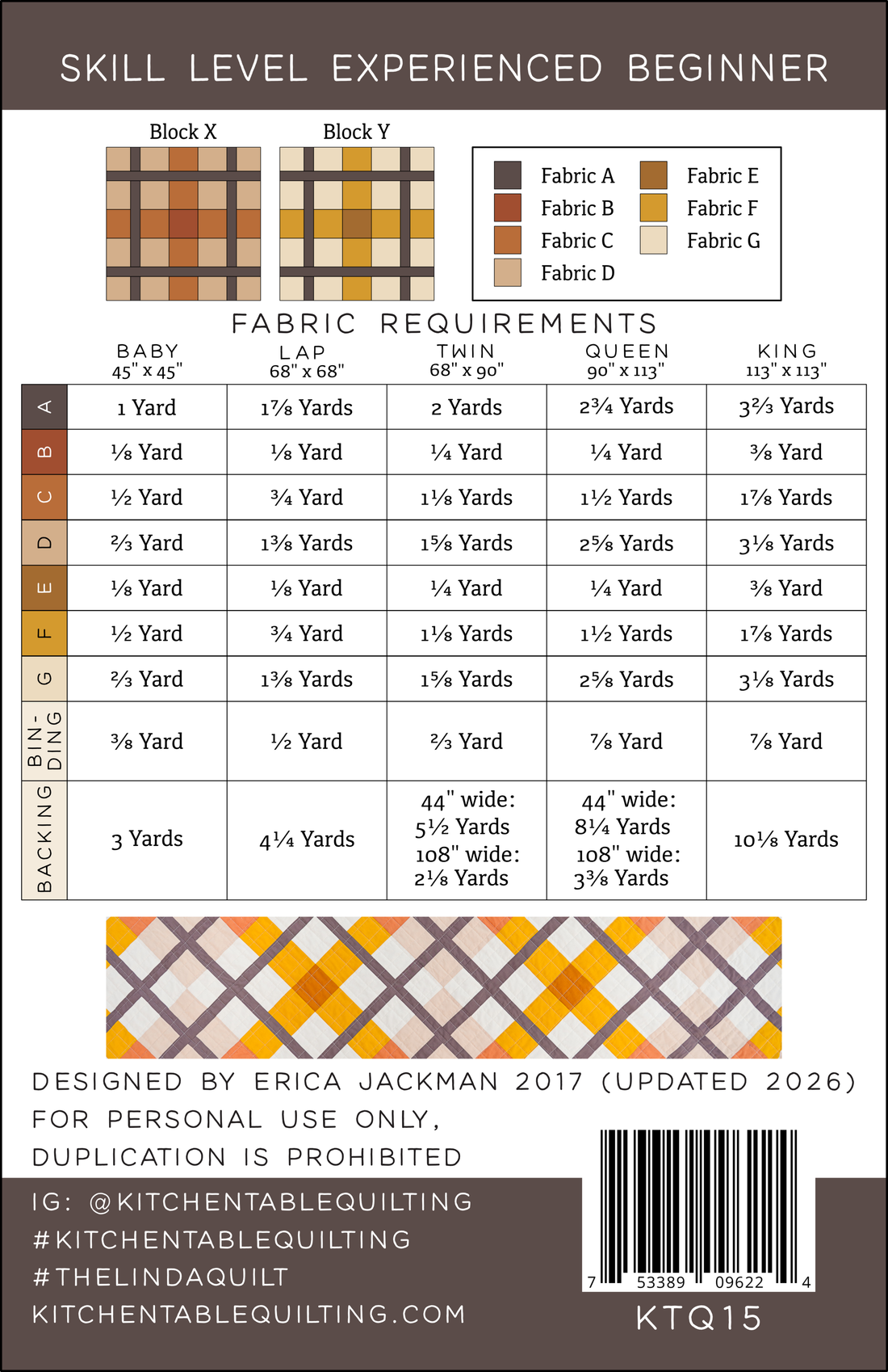 The Linda Quilt Paper Pattern