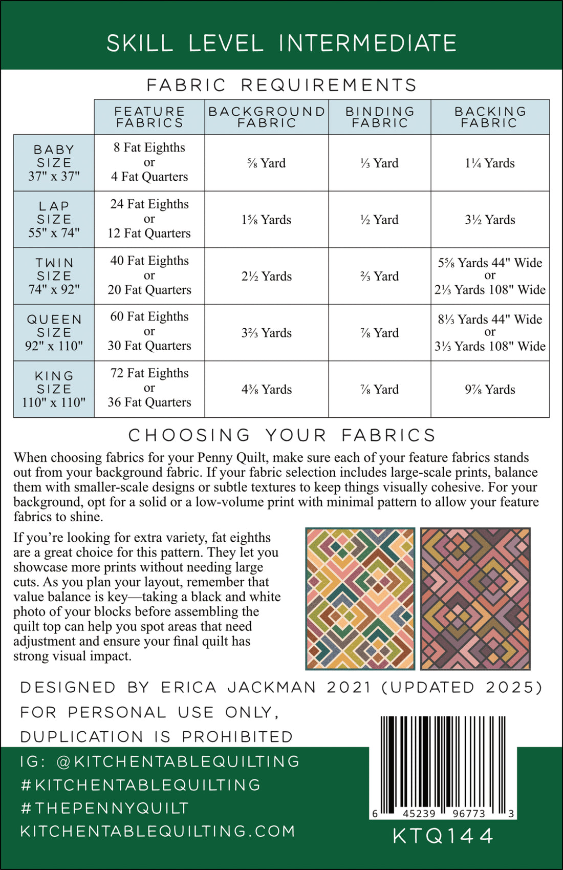 The Penny Quilt Paper Pattern